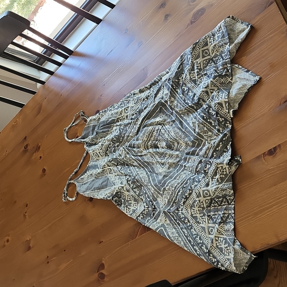 O'Neill strappy flowy dress, size S, grey and cream